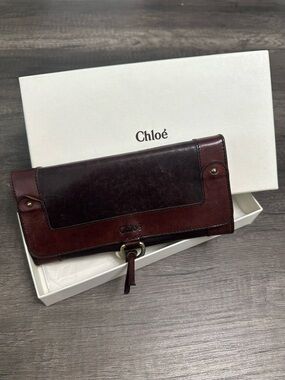 Chloé Two-Tone Brown Leather Wallet